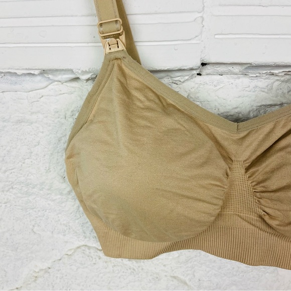 HOFISH nude stretch comfy adjustable, open front nursing bra size large - Picture 4 of 15